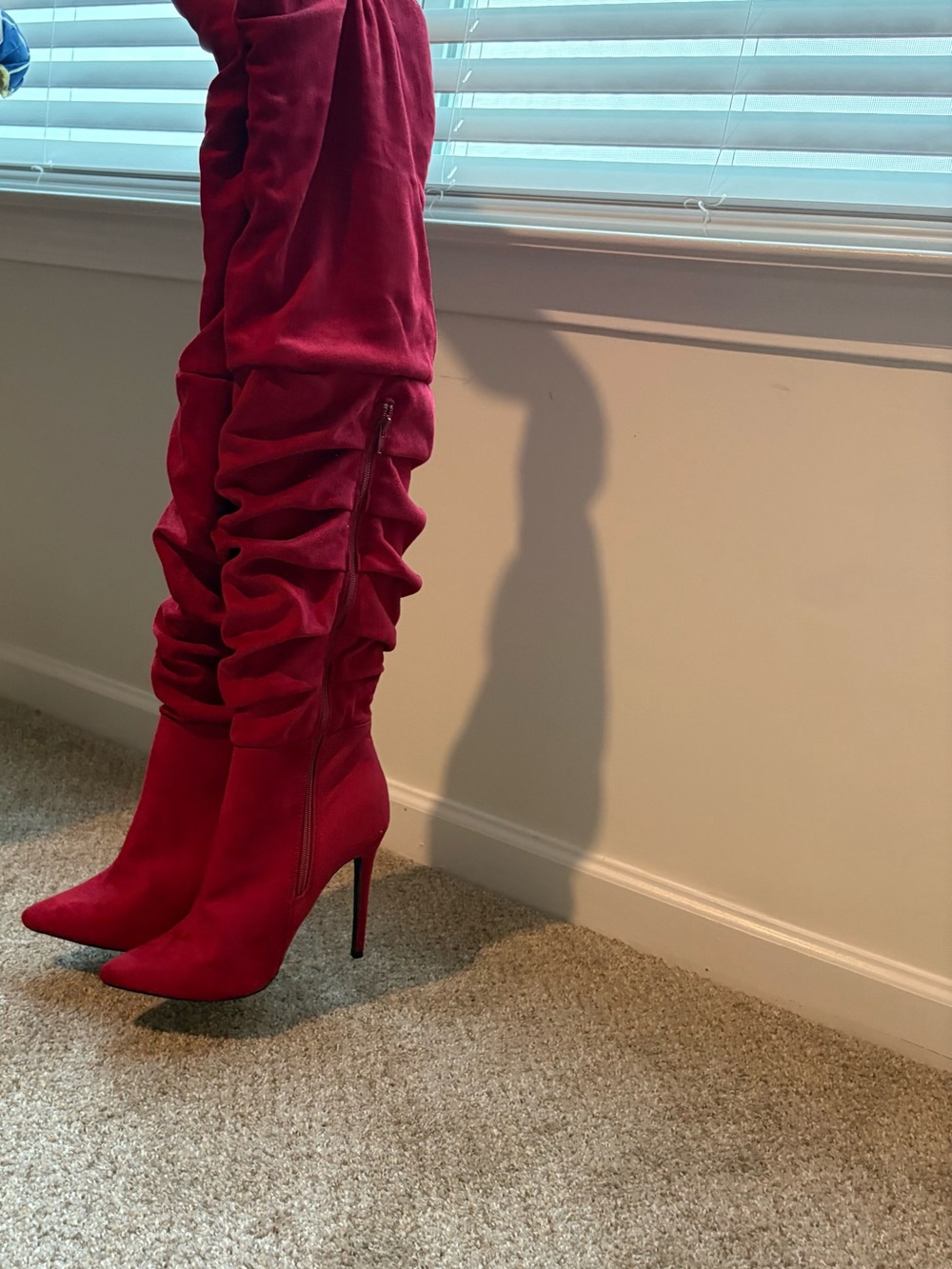 High Heel Over-the-Knee Boots in Red